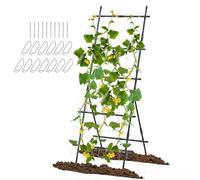 RELAX4LIFE Treillis de Jardin 2-en-1 Modulable, Treillis en A avec Filet de Jardin et Clips, Support Extérieur de Culture de Plantes Grimpantes pour Légumes Fruits Vignes Fleurs (78x65x187cm)