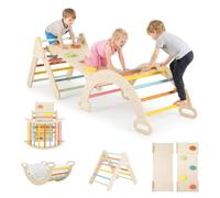 RELAX4LIFE Triangle Escalade Montessori Enfant avec Arche Pliable (Coloré)