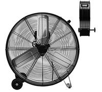 RELAX4LIFE Ventilateur de Sol Industrel Dia.60CM 180W 3 Vitesses, Ventilateur à Tambour 24 Pouces Mobile avec Poignée pour Magasin Garage Usine Cuisine Gym (style 1 | 65x67x20cm)