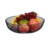 Relaxdas Corbeille à Fruits et légumes, en métal (Fer), Design Moderne, Dimensions H x D : 8 x 28 cm, Noire