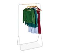 Relaxdas Portemanteau, métallique, Pratique pour Vos Vestes, H x L x P : 144 x 81 x 144 cm, Blanc et Nature