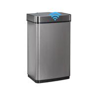 Relaxdays Poubelle avec senseur 60l, pour déchets, de cuisine, acier inoxydable, senseur de mouvements, batterie, grise