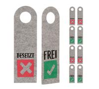 Relaxdays Panneau occupé/Libre pour Toilettes, Lot de 10, à Suspendre, pour Salle de Bain et Bureau, Feutre, Gris