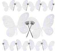 Ailes de fée avec baguette magique pour déguisement 37x49 cm 10 pièces 4 parties