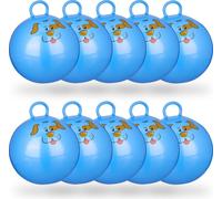 relaxdays 10 x balle rebondissante enfants bleu