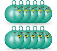 relaxdays 10 x balle rebondissante enfants vert