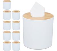 relaxdays 10 x boîte à lingettes cosmétiques avec couvercle