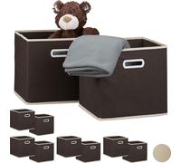 relaxdays 10 x boîte pliante marron