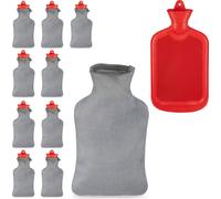 relaxdays 10 x bouillotte avec housse 2 litres