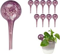 relaxdays 10 x Boule d'arrosage verre lilas