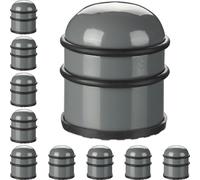 relaxdays 10 x Butoirs de porte acier inoxydable gris foncé