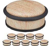 relaxdays 10 x Butoirs de porte aspect bois