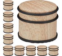 relaxdays 10 x Butoirs de porte imitation bois brun clair