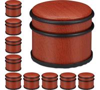 relaxdays 10 x Butoirs de porte imitation bois rouge-brun