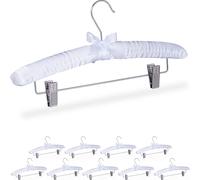 relaxdays 10 x cintres en satin blanc