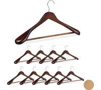 relaxdays 10 x cintres pour costume marron