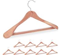 relaxdays 10 x cintres pour costumes en bois de cèdre