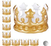 relaxdays 10 x couronne gonflable or