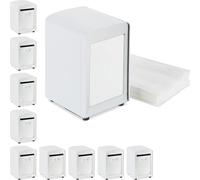 relaxdays 10 x Distributeur de serviettes Retro blanc