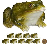 relaxdays 10 x figurine de jardin grenouille pierre artificielle vert