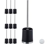 relaxdays 10 x garniture WC ronde noire