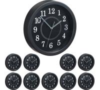 relaxdays 10 x horloge murale ronde 20cm noire