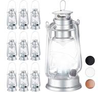 relaxdays 10 x Lanterne tempête LED argent
