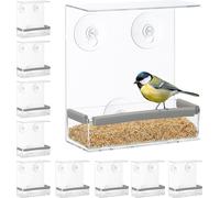 relaxdays 10 x Mangeoire pour oiseaux pour fenêtre