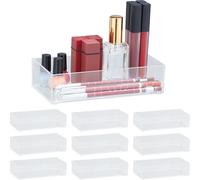 relaxdays 10 x organiseur de tiroirs transparent