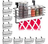 relaxdays 10 x Panier à suspendre avec porte-rouleau de cuisine