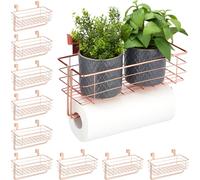 relaxdays 10 x Panier à suspendre avec porte-rouleau de cuisine
