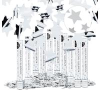 relaxdays 10 x Party Popper argent étoiles 40 cm