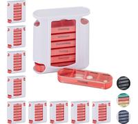relaxdays 10 x pilulier 7 jours 4 compartiments rouge