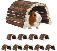 relaxdays 10 x Pont pour rongeurs en bois pour petits animaux