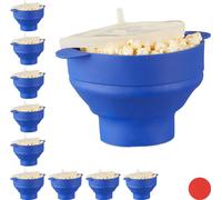 relaxdays 10 x Popcorn Maker silicone bleu