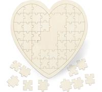 relaxdays 10 x puzzle coeur mariage en bois