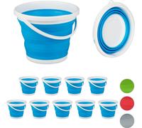 relaxdays 10 x Seau pliable 10 l bleu