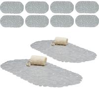 relaxdays 10 x tapis de baignoire aspect pierre gris