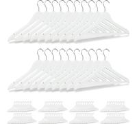 relaxdays 100 x cintres avec barre porte-pantalons blanc
