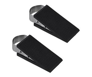 Relaxdays 10010084 butoirs de porte plat pack de 2 | antidérapant, butoir pour sol, HLP : 3 x 5 x 12 cm