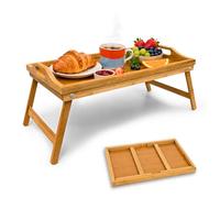 Relaxdays Plateau de lit 10012858 en bambou marron 50 x 30 x 23 cm