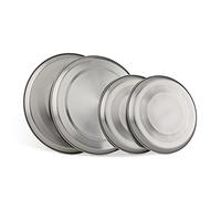 Cache plaque électrique inox lot de 4, protection cuisinière, jusqu'à 20 cm de diamètre, argent