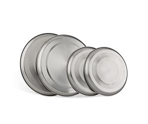 Relaxdays 10013225 4 cache-plaques en acier inox protège-plaques pour plaques électriques, argenté,20 cm