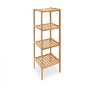 Relaxdays 10013497 Étagère en Bambou pour Salle de Bain 4 Niveaux 33 x 33 x 110 cm