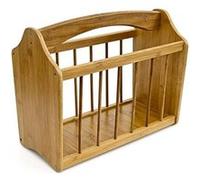 Relaxdays 10015644 porte-revue/journaux/magazine avec poignée bambou