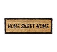 Relaxdays Paillasson en fibres de coco Tapis de sol porte entrée HOME SWEET HOME rectangulaire 25 x 75 cm essuie-pieds intérieur extérieur dessous antidérapant caoutchouc PVC saleté, marron