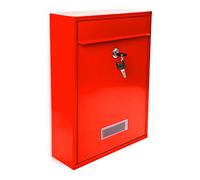 Relaxdays 10017415_47, rouge Boîte aux lettres design en métal 26,5 x 35 x 8,5 cm