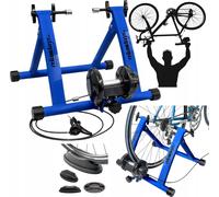 Relaxdays Simulateur de vélo pliable avec 7 niveaux de résistance Rouleau réglable Bleu