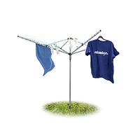 Relaxdays - 10018372 -Sèche-linge parapluie Corde de 49 m 4 côtés Piquet de sol très stable Séchoir, gris