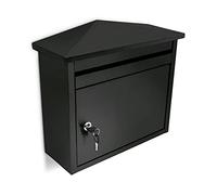 Relaxdays 10018514 Boîte aux lettres murale en fer noir 41 x 37 x 16 résistant aux intempéries